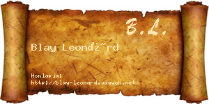 Blay Leonárd névjegykártya